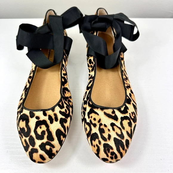 Animal Print Renee II Calf Hair Wrap Ballet Flats Leopard Mob Wife Size 8 - Picture 4 of 10